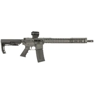 Black Rain Ordnance BRO3081404OPT Spec15 Billet 5.56x45mm NATO 30+1 16 in, Smoke Gray, 15 in Slim Handguard, Black MFT Minimalist Stock & A2 Grip, Burris Fastfire RD Red Dot
