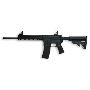 Tippmann M4-22 MMSSA Competition, Semi-auto Rifle, AR, 22 LR, 16 in Fluted Barrel, Composite MLOK Handguard, Matte Finish, Black, M4 Collapsible Stock, Efltmann Adjustable Trigger, Front/Rear Flip Sig