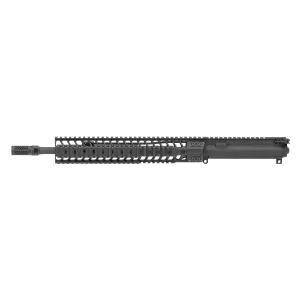 Spikes Tactical Complete Upper Receiver, 223 Rem/556NATO, 14.5 in Barrel (16 in OAL with Pinned Brake), Mid-length Gas System, Fits AR Rifles, Black, Flat Top Receiver, No Sights, 12 in CRR Quad Rail, Dynacomp Muzzle Brake, No Mags STU5050-CQ2D