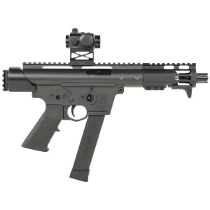 Tactical Superiority SIATAC09055RD Tac-9 9mm Luger 5.50 in 416 Stainless Steel Barrel, Steel Upper Receiver w/Nitride Finish, Aluminum Lower Receiver w/Black Hard Coat Anodized Finish, Picatinny Rail End Cap, Black A2 Grip, Includes Red Dot, Pistol