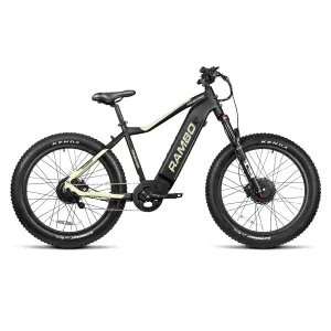 Rambo Bikes R500X2KFFBFD Krusader 2.0 Full Frame Matte Black/Flat Dark Earth AWD System w/Dual Chain Pivot Tensioner, Dual Bafang G060 Motor, 20 mph Speed