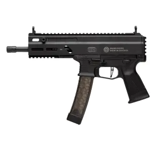 Grand Power Stribog SP9A1, Semi-auto Pistol, 9MM, 8 in Threaded Barrel, Aluminum Frame, Non-Reciprocating Charging Handle, M-LOK Rail, Matte Finish, Black, 30 Rounds, 3 Mags, Plastic Hard Case GRP8588005808378