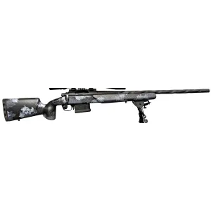Horizon Firearms RF001S392414C00 Venatic 7mm PRC PRC 5+1 22 in Spiral Fluted Barrel, Black KG Gun Kote, Black with Gray Sponge Pattern Accents iota Carbon EKO Stock