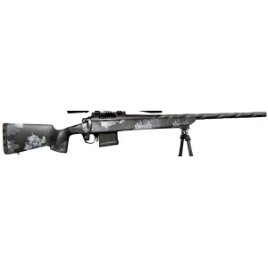Horizon Firearms RF002S392416C00 VenaticX 7mm PRC 5+1 22 in Spiral Fluted Barrel, Black KG Gun Kote, Black with Gray Sponge Pattern Accents iota Carbon X Stock