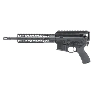 Spikes Tactical Bi-Axial Enhanced, Semi-automatic, AR Pistol, 223 Remington/556NATO, 11.5 in Cold Hammer Forged Barrel, A2 Flash Hider, Black, 9 in M-LOK Handguard, Aviator Arms Bi-Axial Enhanced Recoil Device, No Magazine STP5323-CM9F