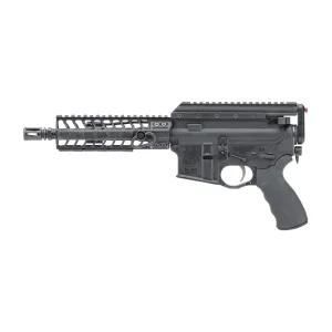 Spikes Tactical Bi-Axial Enhanced, Semi-automatic, AR Pistol, 223 Remington/556NATO, 8.1 in Cold Hammer Forged Barrel, A2 Flash Hider, Black, 7 in M-LOK Handguard, Aviator Arms Bi-Axial Enhanced Recoil Device, No Magazine STP5123-CM7F