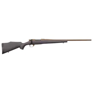 Weatherby VWB300WR6T Vanguard Weatherguard 300 Wthby Mag Caliber with 3+1 Capacity, 26in Barrel, Burnt Bronze Cerakote Metal Finish  Bronze Webbed Black Fixed Monte Carlo Stock Right Hand (Full Size)
