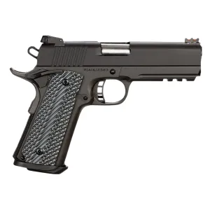 Rock Island 51994 Tac Ultra MS 10mm Auto Caliber with 4.25 in Barrel, 8+1 Capacity, Overall Black Parkerized Finish Steel, Picatinny Rail/Beavertail Frame, Serrated Slide & Black/Gray G10 Grip, Pistol