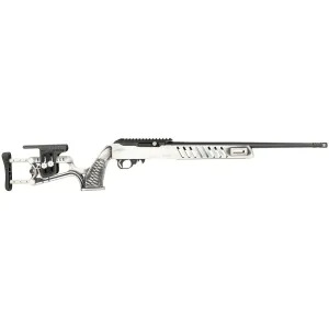 Black Rain Ordnance BRO23080502 Professional 22 LR 10+1 18.50 Chrome Moly Steel Threaded Barrel, Optics Mount, White Battleworn Adj. Luth-AR MCA-22 Chassis, Milled Flash Hider, Rimfire Rifle