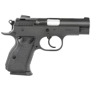 Tanfoglio TFCOMBATC9 Combat Compact Frame 9mm Luger 13+1, 3.62 in Stainless Steel Barrel, Black Serrated Steel Slide & Frame w/Beavertail, Black Polymer Grip, Pistol