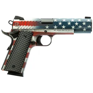 Gforce Arms BS45SUSA Balistik Defense Adam 1911 Full Size 45 ACP 8+1 5 in Black Steel Barrel, USA Flag Cerakote Slide Steel Frame w/Beavertail, Black Rubber Grips
