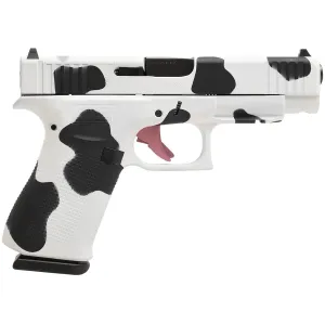 Glock PA4850204FRMOSMOO G48 Gen5 MOS Slim Frame 9mm Luger 10+1 4.17 Black GMB Barrel, Cow Print Cerakote MOS Cut/Serrated Steel Slide, Poly Frame w/Beavertail & Textured Grip, Pistol