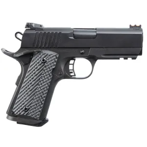 Rock Island 51700 Tac Ultra CS 9mm Luger Caliber with 3.62 Barrel, 8+1 Capacity, Overall Black Parkerized Finish Steel, Pic Rail/Beavertail Frame, Serrated Slide & Black/Gray G10 Grip, Pistol