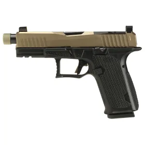 Lone Wolf Distributors Dusk19, Striker Fired, Semi-auto, Polymer Frame Pistol, Compact, 9mm, 4.6 in Threaded Black Barrel, Matte Finish, Flat Dark Earth Slide and Black Frame, RMR Compatible Optic Cut