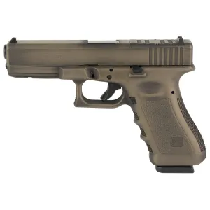 Glock 22 Gen3, Striker Fired, Semi-auto, Polymer Frame Pistol, Full Size, 40 S&W, 4.49 in Barrel, Matte Finish, Smoked Bronze And Battle Worn, Fixed Sights, 15 Rounds, 2 Mags, Glock OEM Rail, Optics Cut For Trijicon/Holosun With Hardware PI2250203-SB