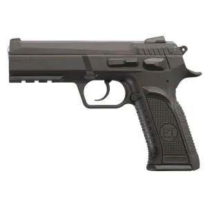 Tanfoglio IFG TFFORCEP40 Defiant Force Plus 40 S&W Caliber with 4.40 in Barrel, 12+1 Capacity, Overall Black Finish, Picatinny Rail/Beavertail Short Frame, Serrated Steel Slide & Polymer Grip, Pistol