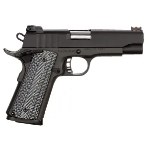 Rock Island 51487 Rock Ultra MS 45 ACP Caliber with 4.25 in Barrel, 8+1 Capacity, Overall Black Parkerized Finish Steel, Beavertail Frame, Serrated Slide & Black/Gray G10 Grip, Pistol