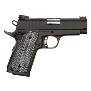 Rock Island 51479 Rock Ultra CS 45 ACP Caliber with 3.50 in Barrel, 7+1 Capacity, Overall Black Parkerized Finish Steel, Beavertail Frame, Serrated Slide & Black/Gray G10 Grip, Pistol