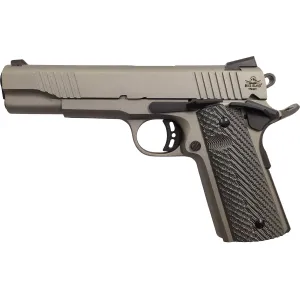 Rock Island 56419 Rock Standard FS *CA Compliant 45 ACP Caliber with 5 in Barrel, 8+1 Capacity, Overall Gun Metal Gray Cerakote Finish Steel, Beavertail Frame, Serrated Slide & Black G10 Grip, Pistol