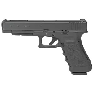 Glock 34, Safe Action, Full Size Pistol, 9MM, 5.31 in Barrel, Polymer Frame, Matte Finish, Fixed Sights, 17Rd, 2 Magazines, Glock OEM Rail, Rebuilt PR34509