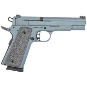Rock Island 56793 M1911-A1 FS 22 MRF 14+1 5 in Barrel, Exclusive Blue Titanium Cerakote Finish w/Black Accents, G10 Grip, Fiber Optic Sight, Grip Safety