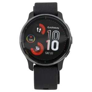 Garmin 010-02496-01 Venu 2 Plus Black/Slate Rechargeable Touchscreen Fitness Watch 43mm AMOLED Display Diameter