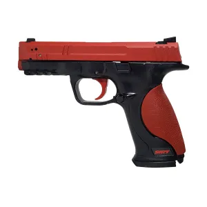 NextLevel Training Pro 107 SIRT RG Trainer Pistol, Red Steel Slide, Red Trigger Take Up Laser, Green Shot Indicating Laser, Red and Black Finish 01-107-S2G000-00