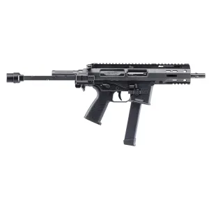 B&T SPC9, Semi-automatic Pistol, 9MM, 8.9 in Barrel, 3-Lug Muzzle, Polymer Receiver, Black, Ambidextrous Controls/Safety, Front/Rear Flip Up Sights, Glock Magazine Compatible, 32 Rounds, 1 Magazine, Includes Hard Case BT-500003-G
