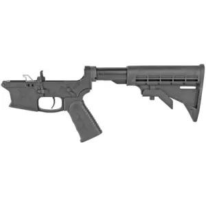 KE Arms KE-9 1-50-01-070, Complete Lower, Billet, 9MM, Black Finish, M4 Collapsible Stock, Adjustable Pistol Grip