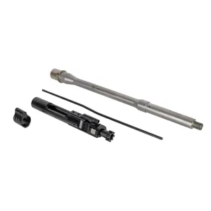 Rosco Manufacturing Purebred, Saucepack, Barrel, 223 Wylde, 16 in, Mid Length Gas System, Fits AR-15, Beadblasted Finish, Silver, Includes Bolt Carrier Group, Gas Tube and Non Adjustable Gas Block SP-PB-16-223-BCG-GTM-NGB-001