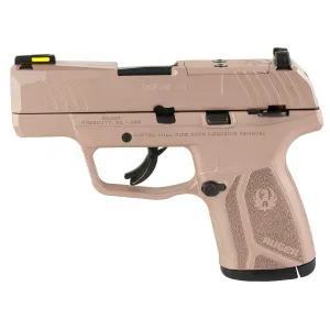 Ruger MAX-9, Striker Fired, Semi-auto, Polymer Frame Pistol, Sub-Compact, 9MM, 3.2 in Barrel, Rose Gold Cerakote, Front TFO Night Sight, Optics Ready, Thumb Safety, 10 Rounds, 2 Mags 03501