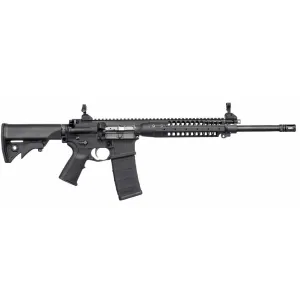 LWRC M6 IC Enhanced Gas Piston Carbine ICER5B14P, 5.56 NATO, 14.7 in Spiral Fluted BBL, LWRCI Stock, Skirmish Folding Sights, 9 in Modular Rail, Black Finish, Adj Gas Block, 30 Rds