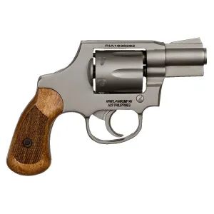 Rock Island 51289 M206 Small Frame 38 Special 6 Shot, 2 in Matte Nickel Steel Barrel, Cylinder & Frame, Checkered Wood Grip, Transfer Bar Safety, Concealed Hammer , Revolver