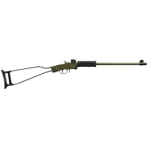 Chiappa 500266 Little Badger Full Size 22 LR 1 Shot, 16.50 OD Green Cerakote Steel Threaded Barrel, OD Green Cerakote Quad Pic Receiver, OD Green Cerakote UnderFold Wire Frame Stock, Right Hand, Rimfire Rifle