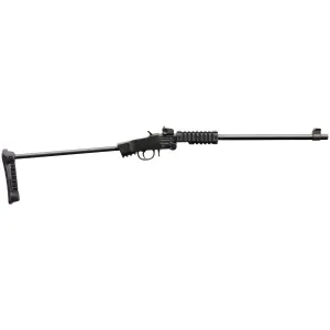 Chiappa Firearms Little Badger Single Shot, 22LR, 16.5 in Threaded Barrel, 1/2x28, Blued Finish, Black, Wire Stock, Picatinny Forend, 1 Round 500.265