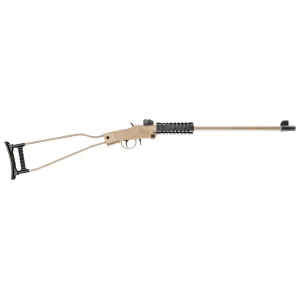 Chiappa 500255 Little Badger Full Size 22 LR 1 Shot, 16.50 in Desert Sand Cerakote Steel Threaded Barrel, Desert Sand Cerakote Quad Picatinny Receiver, Desert Sand Cerakote Underfolding Wire Frame Stock, , Rifle