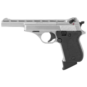 Phoenix HP22A Rangemaster, Single Action, Semi-automatic, Metal Frame Pistol, 22LR, 5 in Barrel, Alloy, Nickel Finish, Silver, Plastic Grips, Adjustable Sights, 10 Rounds, 1 Magazine HP22ARMN