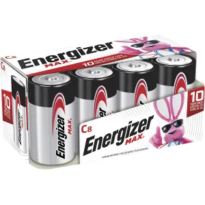 Energizer E93FP8 MAX C Batteries Alkaline 1.5 Volts, Qty (12) 8 Pack