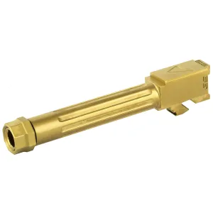 Agency Arms Mid Line Barrel MLG19G5T-FTIN, 9MM, Titanium Nitride Finish, Threaded And Fluted, Fits Glock 19 Gen 5 MLG19G5T-FTIN