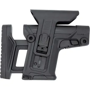 FAB Defense FXRAPSCB RAPS Rapid Adjustment Precision Stock-Collapsible Fits Mil-Spec/Commercial Buffer Tubes Integrated Cheek-Rest & Adj LOP Ambi 1Latch System Black Poly, Stock