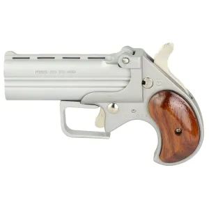 Old West Big Bore, Derringer, 380 ACP, 3.5 in Barrel, Alloy Frame, Satin Finish, Silver, Rosewood Grips, Fixed Sights, 2 Rounds BBG380SR