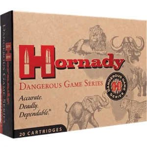 Hornady 8265 Dangerous Game 416Rigby 400gr Dangerous Game Solid 20 Per Box/6 Case Centerfire, Rifle Ammunition