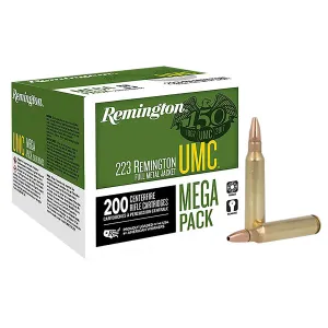 Remington 23775 UMC Mega Pack 223Rem 45gr Jacketed Hollow Point 200 Per Box/4 Case Centerfire, Rifle Ammunition