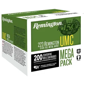Remington 23683 UMC Mega Pack 223Rem 55gr Full Metal Jacket 200 Per Box/4 Case Centerfire, Rifle Ammunition