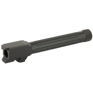 Lone Wolf Distributors AlphaWolf Barrel, 9MM, Salt Bath Nitride Coated, Threaded/Fluted, 416R Stainless Steel, Conversion to 9mm Stock Length, For Glk 22/31 Gen 1-4, Includes Thread Protector, Made in the USA AW-229TH