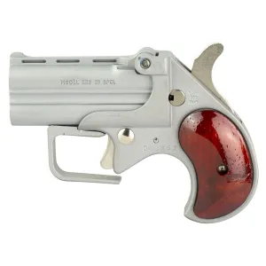 Old West Short Bore, Derringer, 38 Special, 2.75 in Barrels, Satin Finish, Silver, Rosewood Grips, 2 Rounds, Guardian Package, Trigger Guard SBG38SR