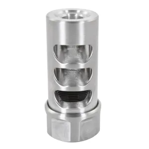 American Precision Arms G2M1222S Gen 2 Micro Bastard Self Timing Brake Stainless Steel with 1/2 in-28 tpi Threadt 1.86 in OAL & .750 in Diameter for 22 Cal Small Barrel AR-Platform & Hunting Rifles