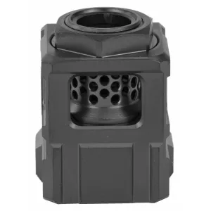 Chaos Gear Supply Qube Compensator QUBECOMPBLKBLK, Black/Black Finish, 1/2X28 Thread Pitch QUBECOMPBLKBLK