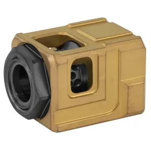 Chaos Gear Supply Qube Compensator QUBECOMPGLDBLK, Gold/Black, 1/2X28 Thread Pitch QUBECOMPGLDBLK