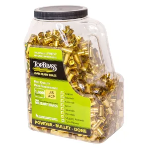 Top Brass 7B045ACYCYMJ Premium Reconditioned 45 ACP Handgun Brass/ 1000 Per Jug